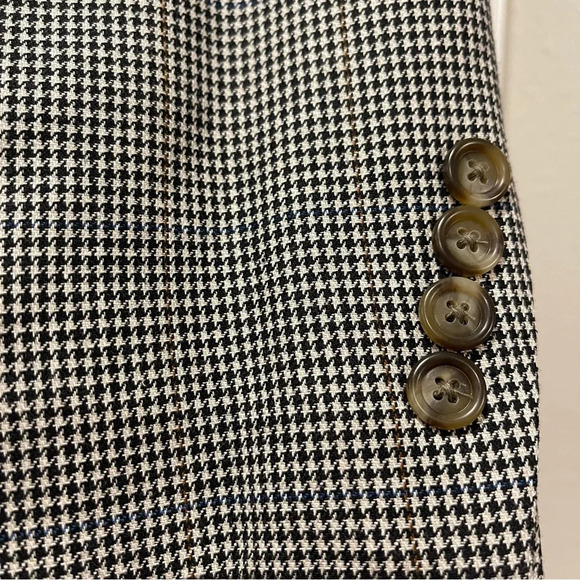 Jos A Bank Men’s 44R Blazer Jacket Houndstooth Silk/Wool Blend Business Career - Picture 6 of 11